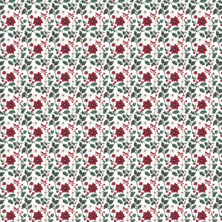Traditional Christmas Floral Pattern Acrylic Sheets - CMB Pattern Acrylic